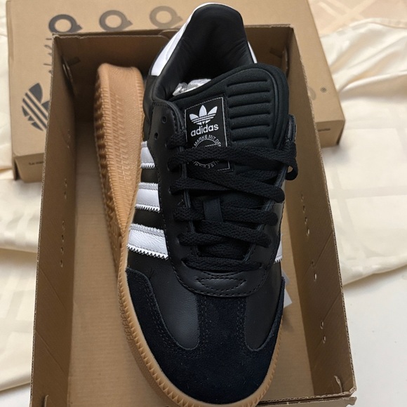 adidas Samba Black and White Athletic Shoes - Picture 3 of 6